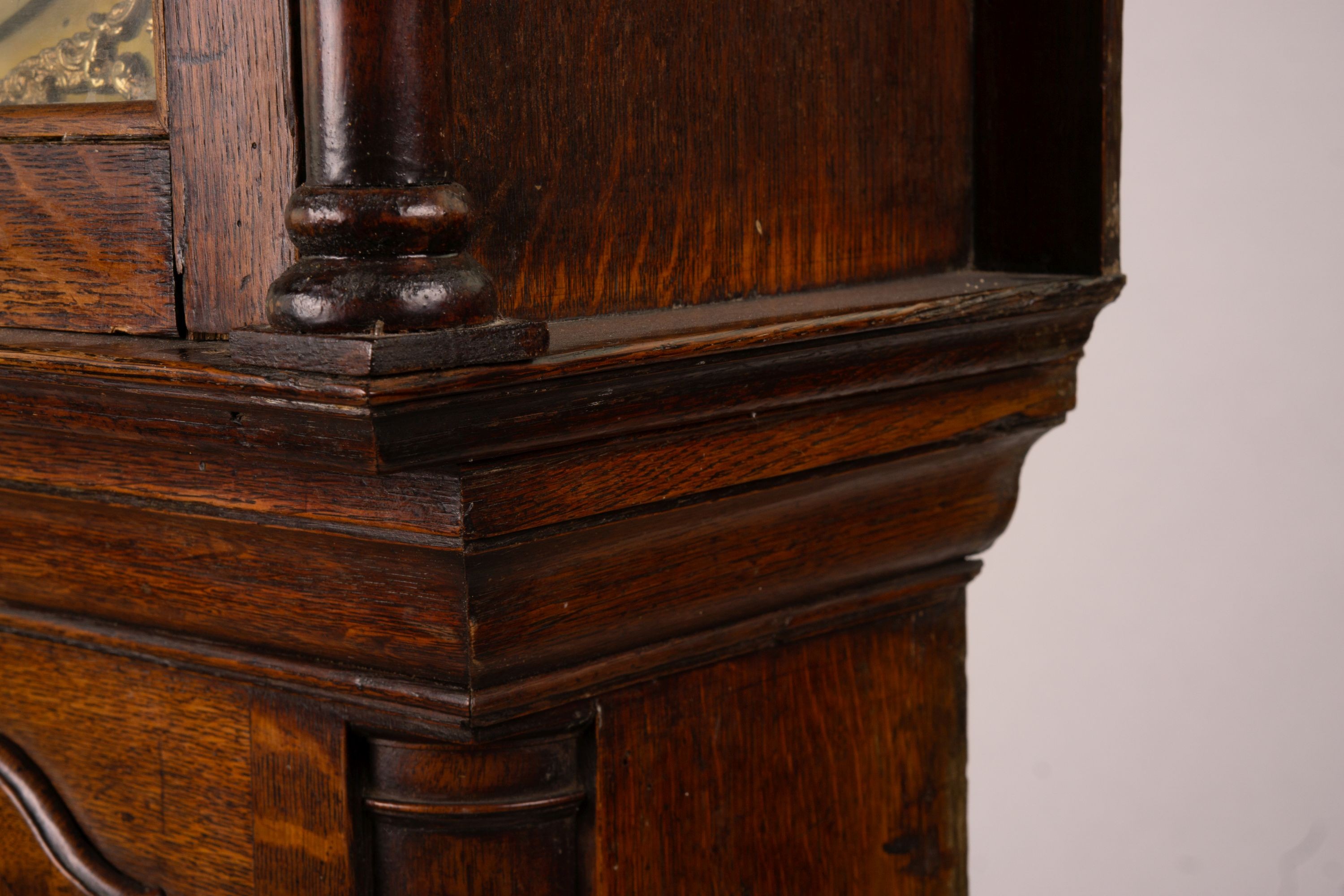 A George III oak 8 day longcase clock, marked Thomas Worswick of Lancaster, height 210cm